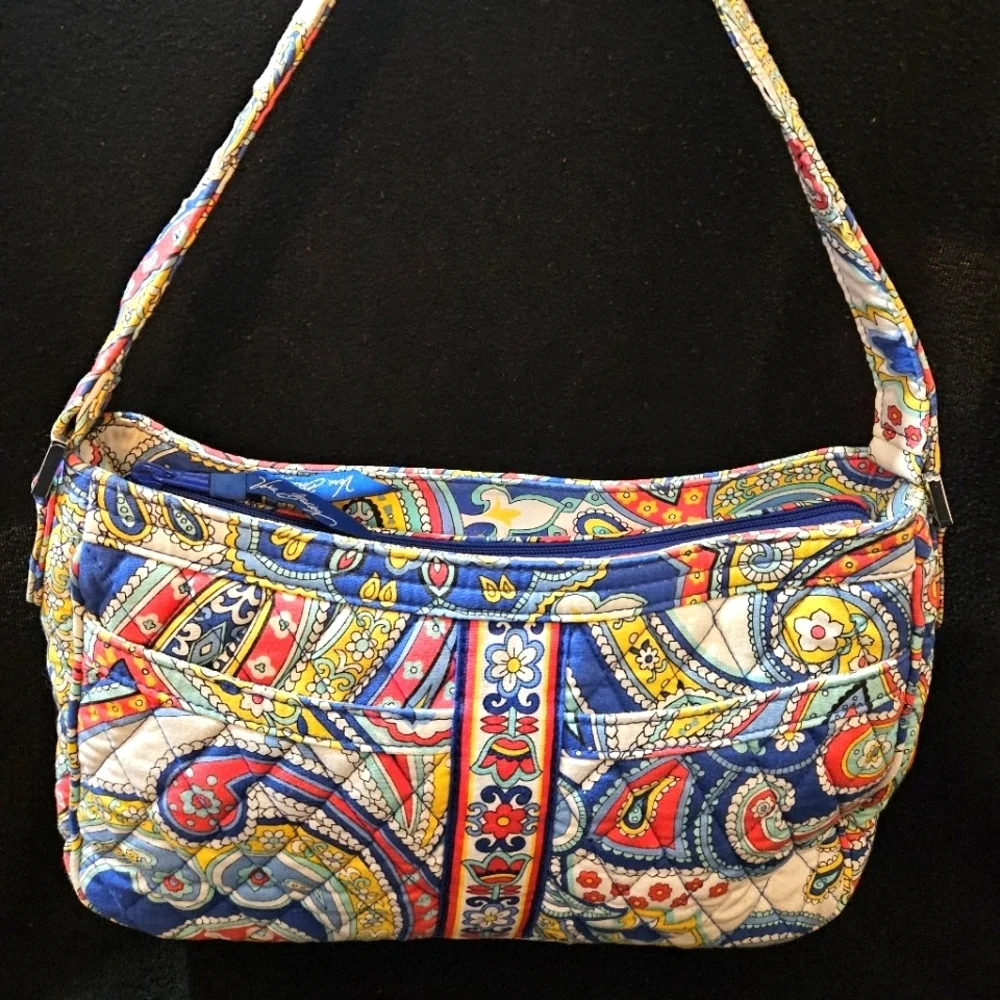 Vera Bradley Casdidy in Marina Paisley- Quilted Multi-color Fabric Shoulder Bag
